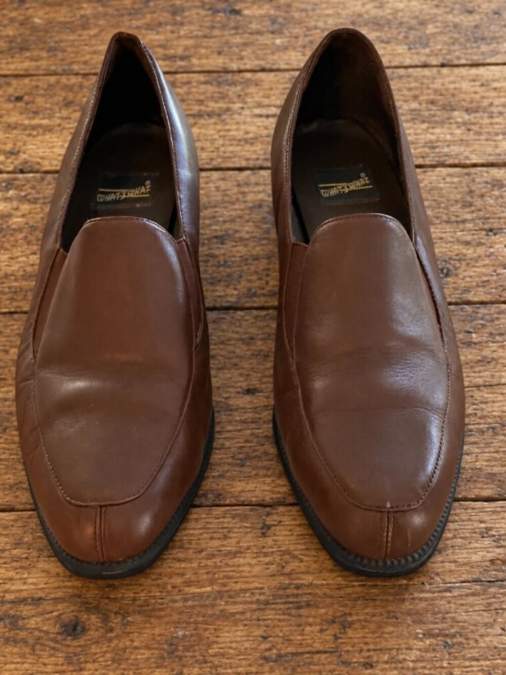 Vintage What's What genuine leather loafer pumps size 9 brown